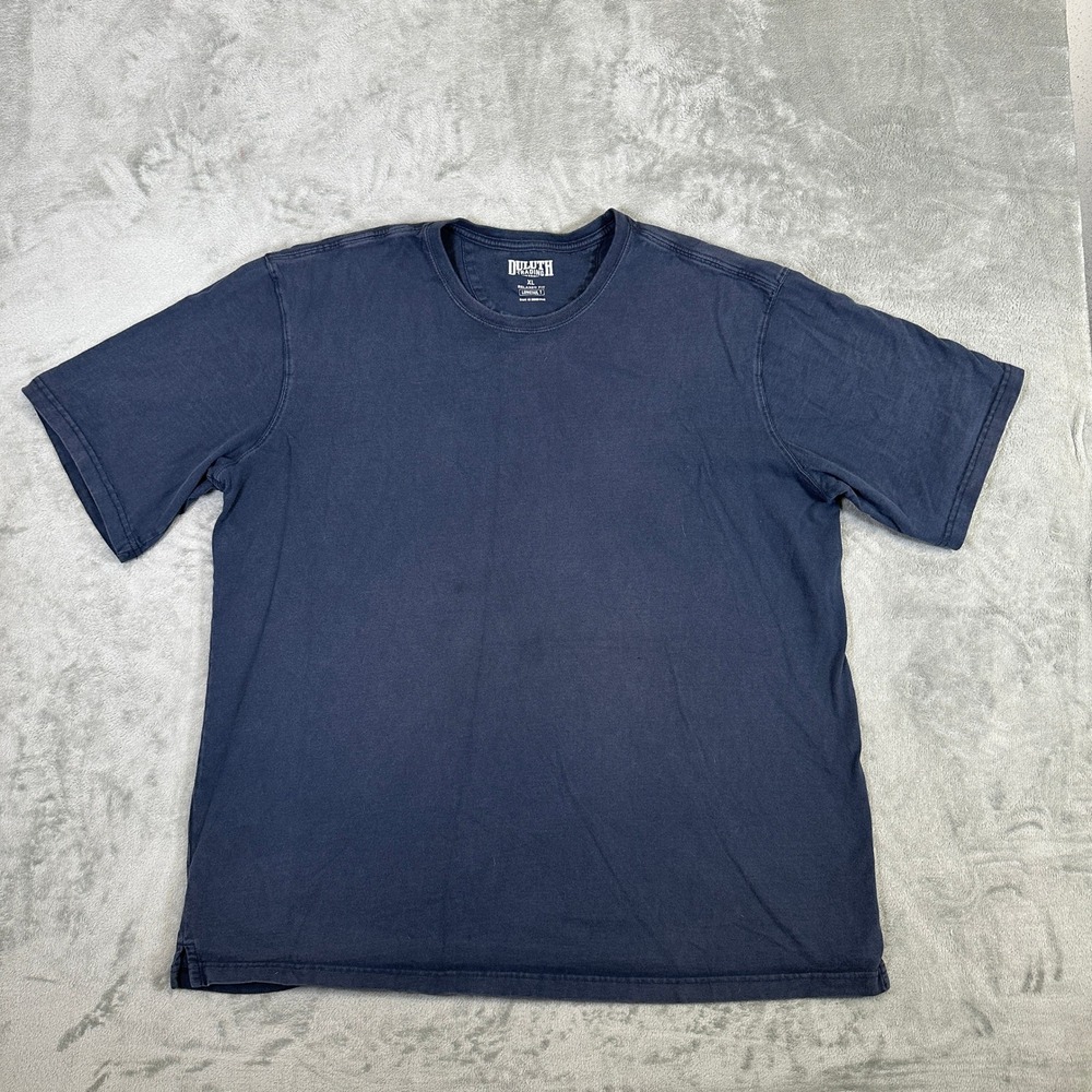 Duluth Trading Co Mens XL Relaxed Fit Longtail T-Shirt Navy Blue Cotton Tee